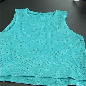 lululemon athletica Teal Perforated Crop Tank Top